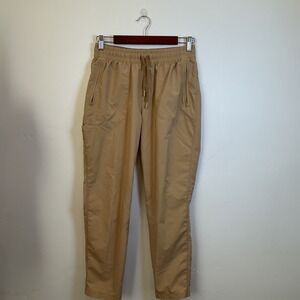 The North Face Hiking Joggers Tan Elastic Waist Pockets Medium Women Khaki Pants